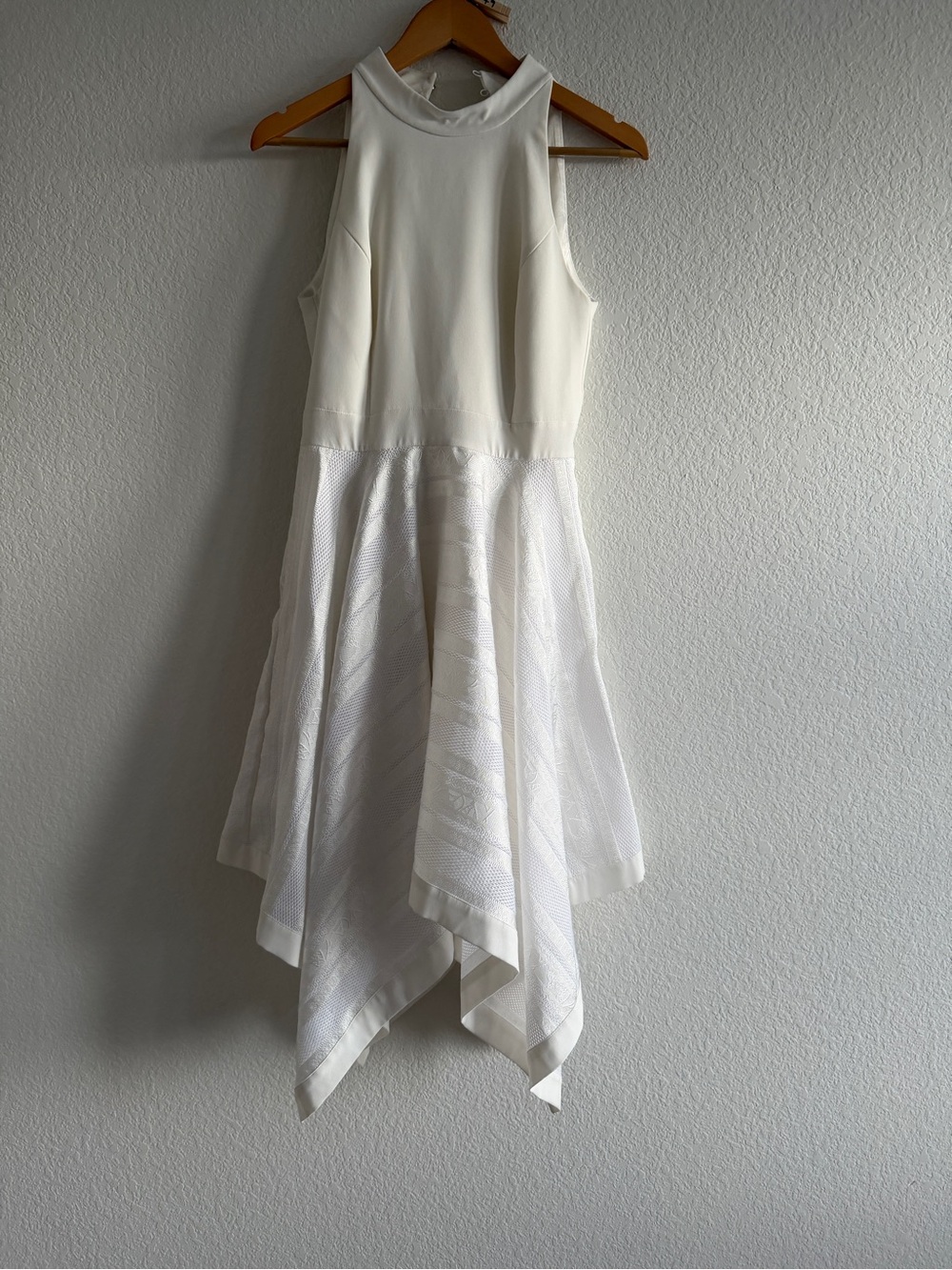 Ted Baker White Halter High-Low Handkerchief Hem Dress Ted size 2 US size 6 - Picture 4 of 12
